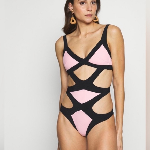 Agent Provocateur Pink and Black One Piece Swimsuit - Picture 2 of 11